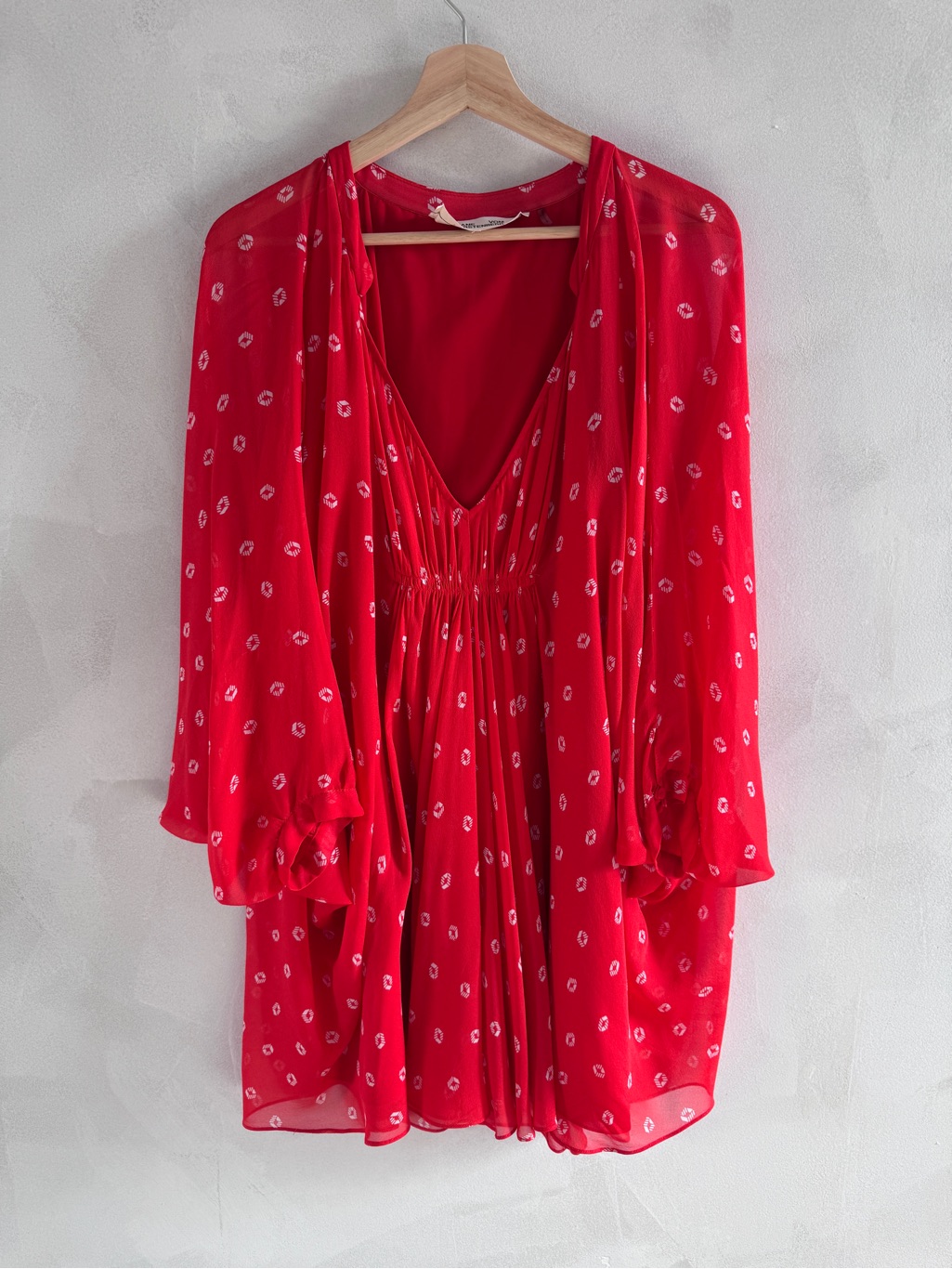 Diane Von Furstenberg - Silk Fleurette Dress In Candy Red W/ White Print